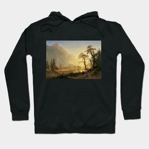 Sunrise, Yosemite Valley by Albert Bierstadt Hoodie by MasterpieceCafe